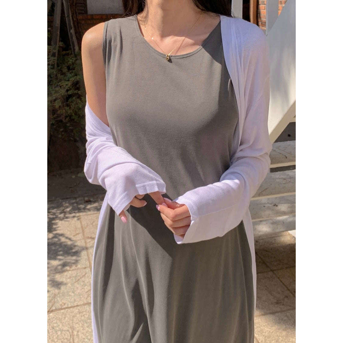 孕婦莫代爾背心連身裙