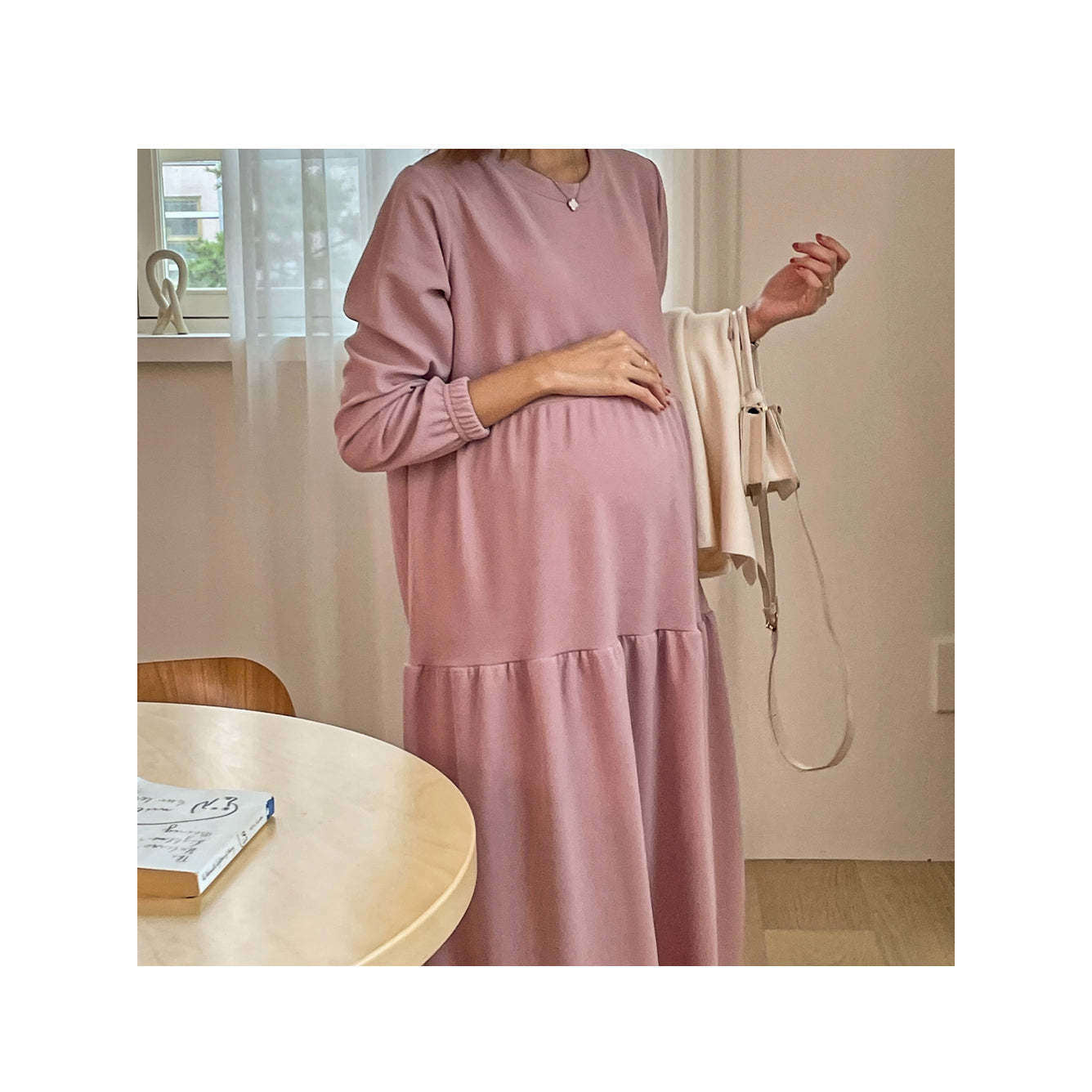 MUMMY.cc:Maxi long sleeve layered dress