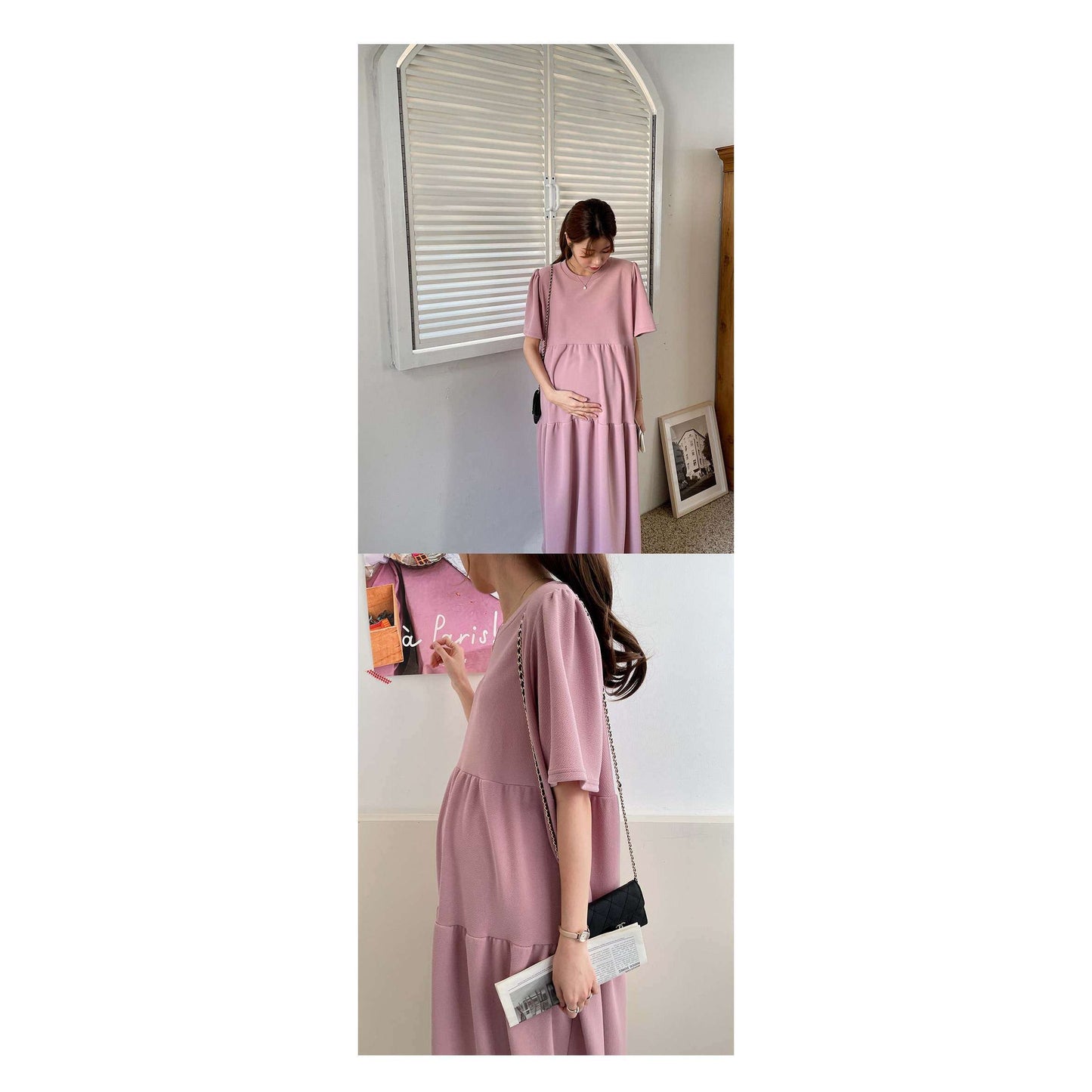 MUMMY.cc:Maternity Layered maxi dress