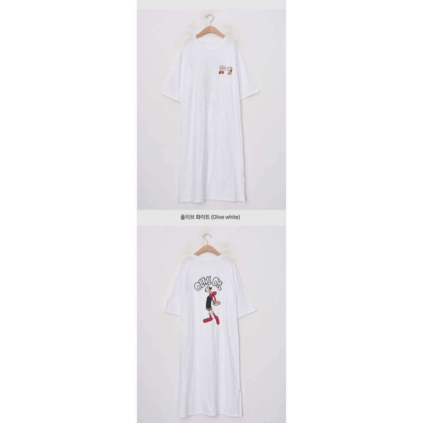 MUMMY.cc:夏季純棉短袖T恤長裙:One-piece (White)