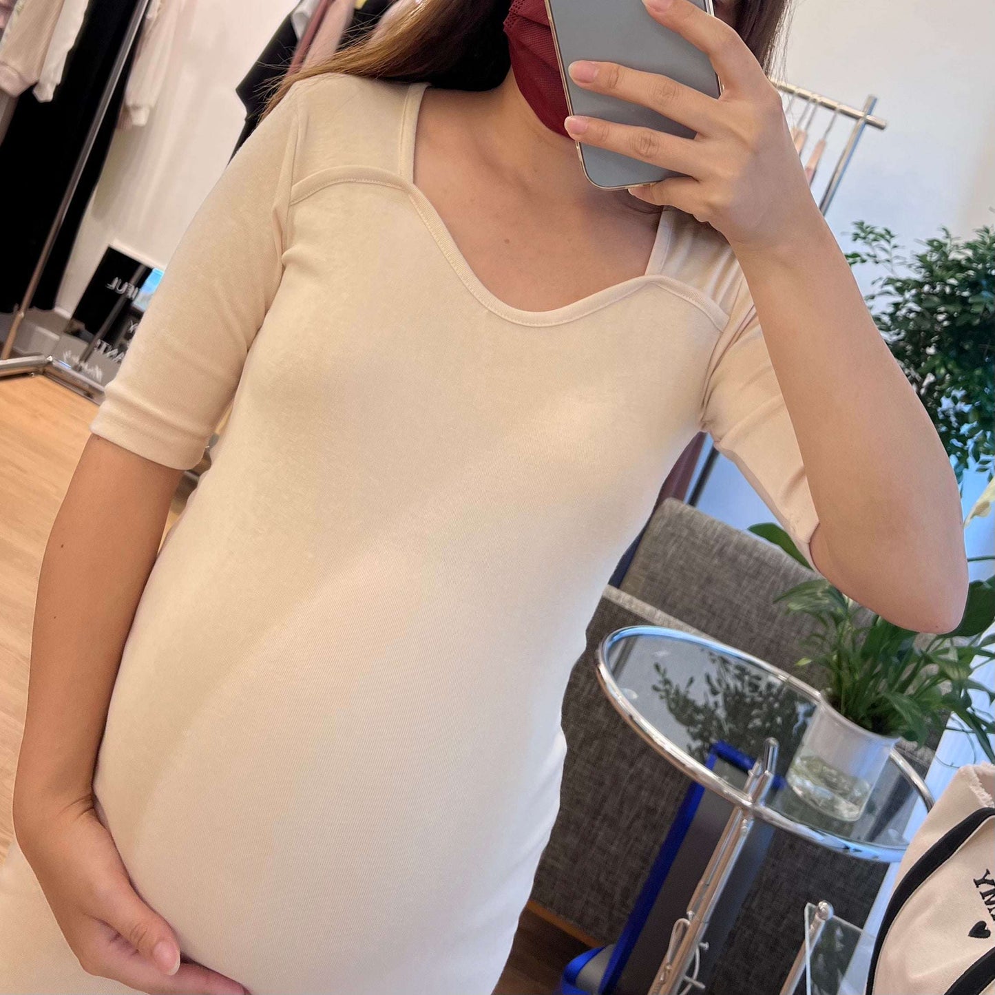 心領柔棉孕婦連身裙