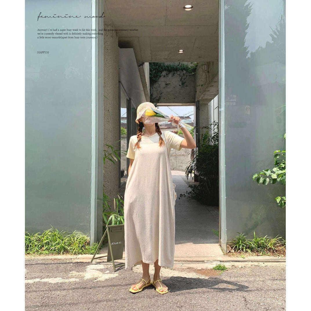 MUMMY.cc:夏日吊帶棉麻透氣連身裙