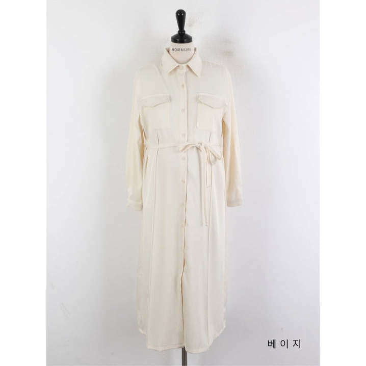 MUMMY.cc:修身孕婦企領襯衫連身裙