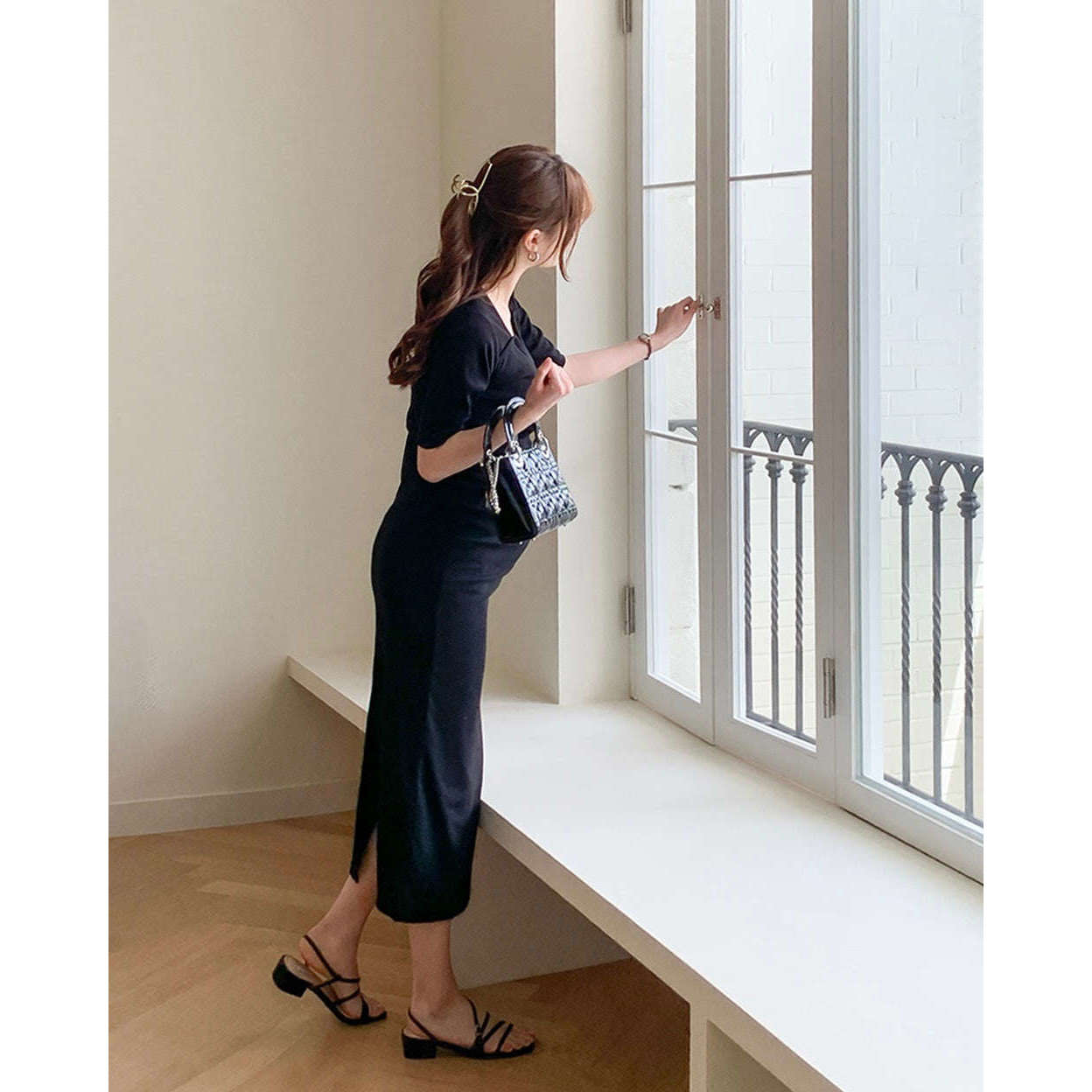 心領柔棉孕婦連身裙