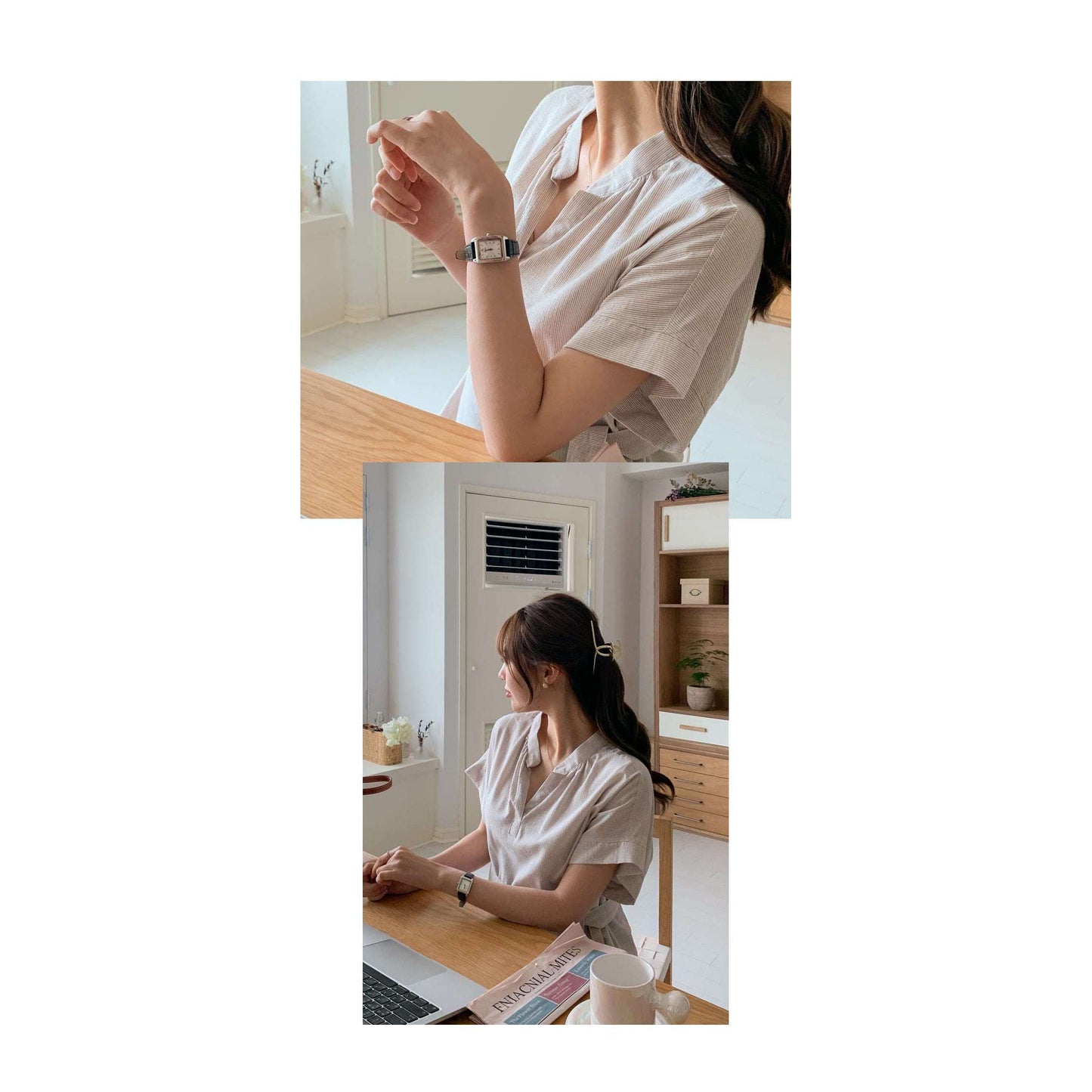 MUMMY.cc:涼爽條紋襯衫腰帶連身裙