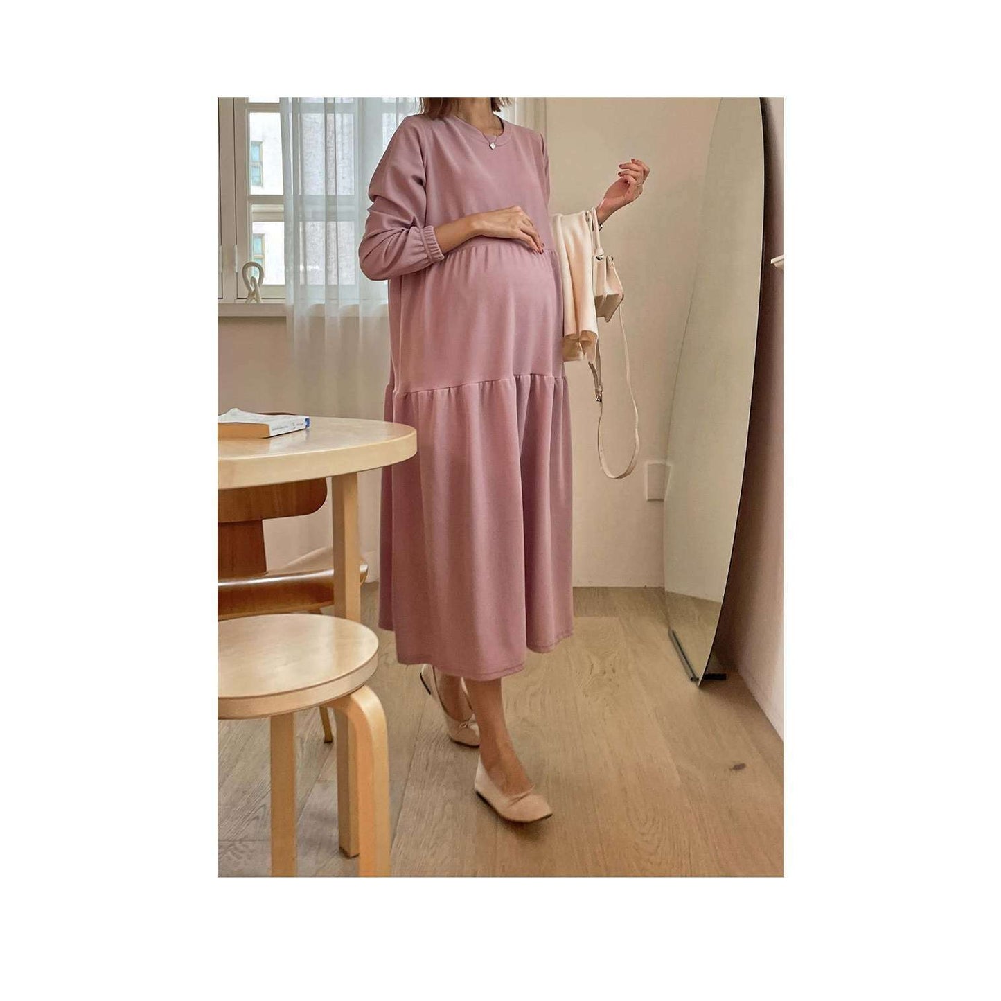 MUMMY.cc:Maxi long sleeve layered dress