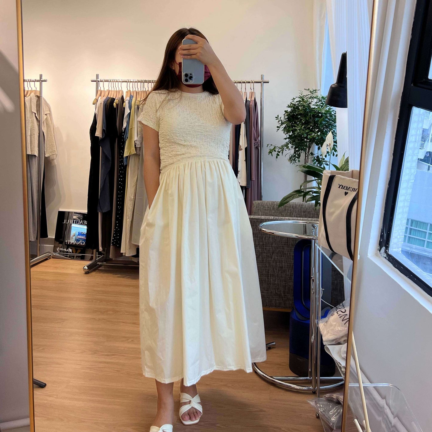 MUMMY.cc:圓領皺皺傘狀拼接連身裙