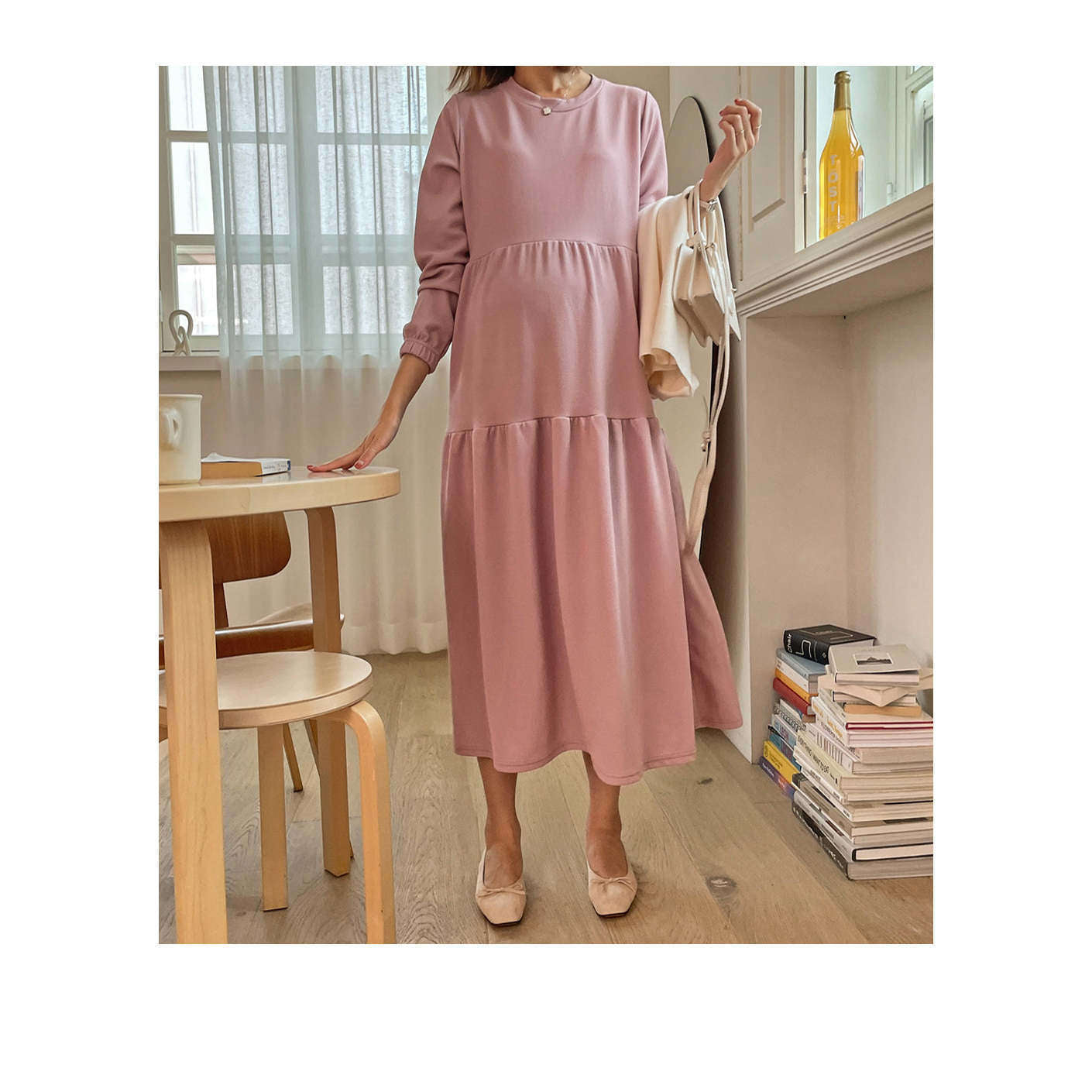 MUMMY.cc:Maxi long sleeve layered dress