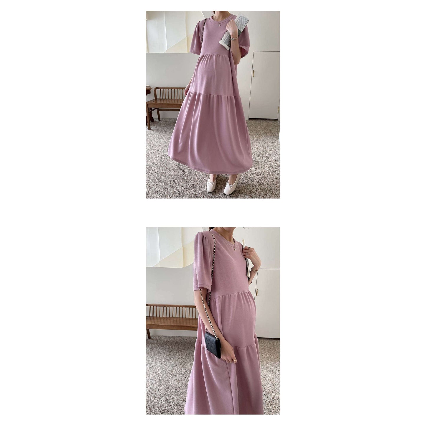 MUMMY.cc:Maternity Layered maxi dress