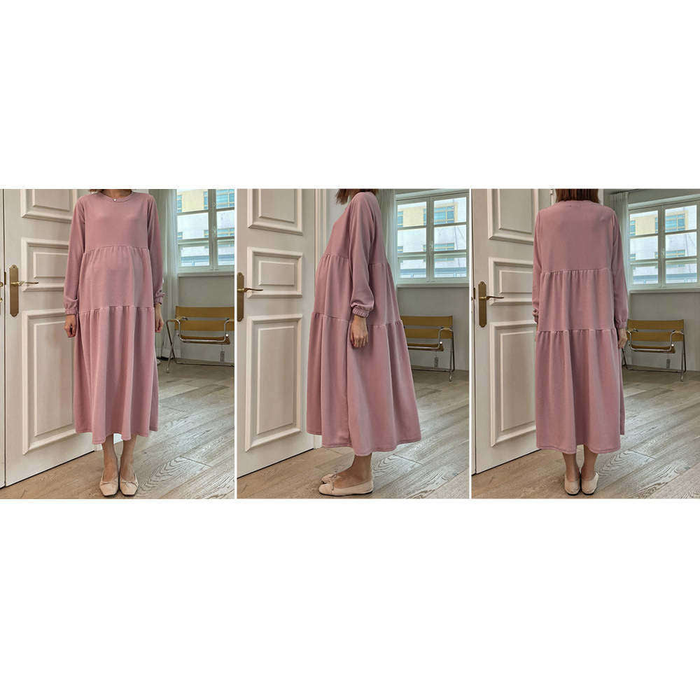 MUMMY.cc:Maxi long sleeve layered dress