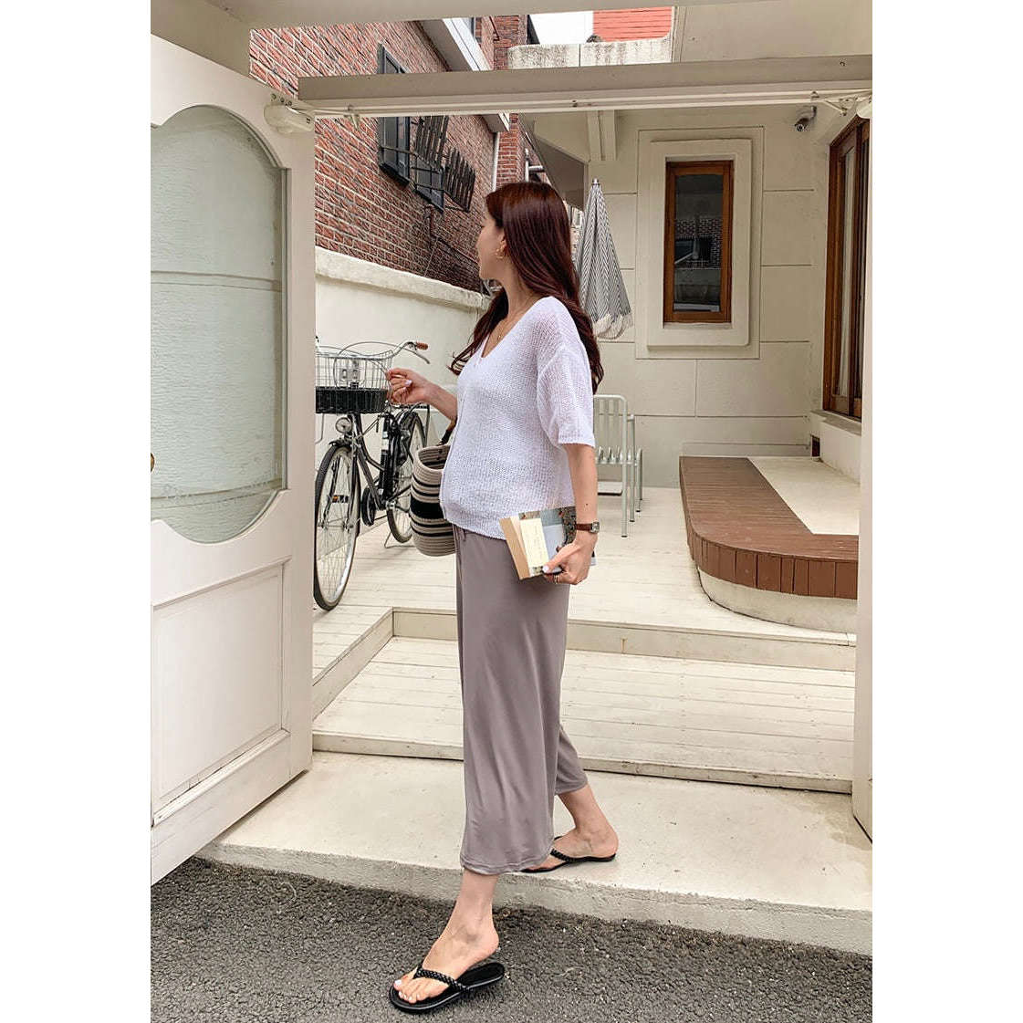 MUMMY.cc:涼感夏日孕婦7分寬腳褲