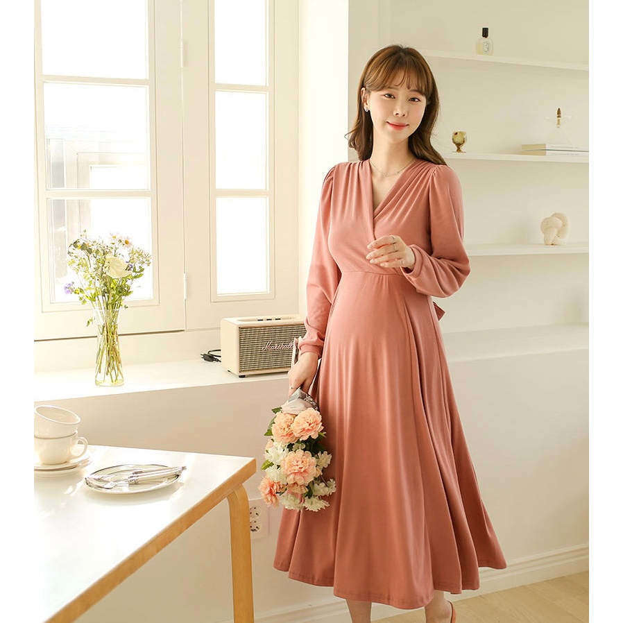 MUMMY.cc:包裹哺乳柔軟綁結孕婦連身裙