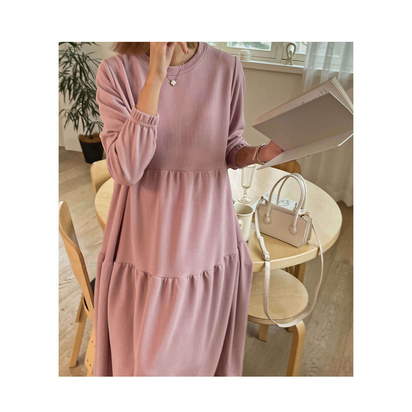 MUMMY.cc:Maxi long sleeve layered dress