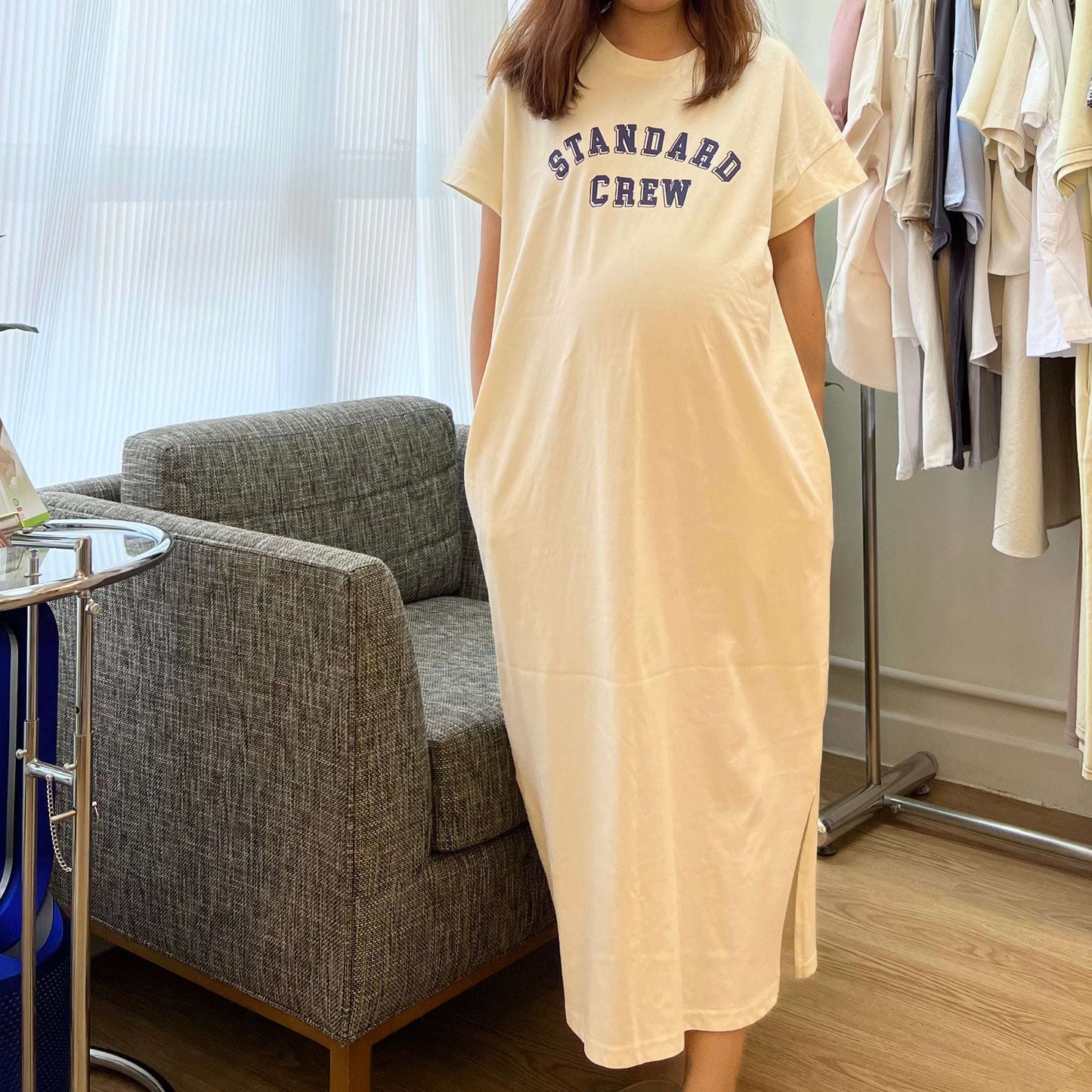 MUMMY.cc:短袖日常柔軟英文字母連身裙