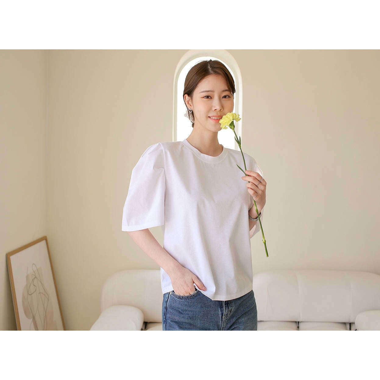 MUMMY.cc:夏款孕婦泡泡袖百搭上衣
