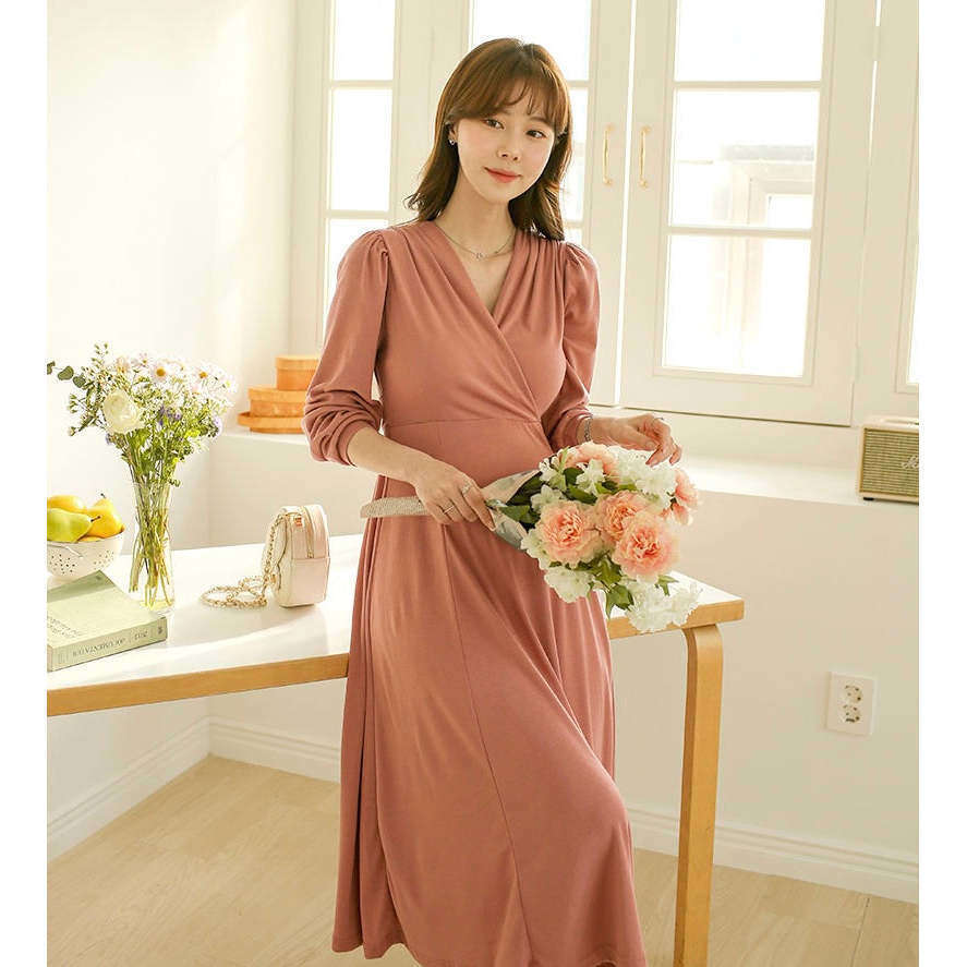 MUMMY.cc:包裹哺乳柔軟綁結孕婦連身裙