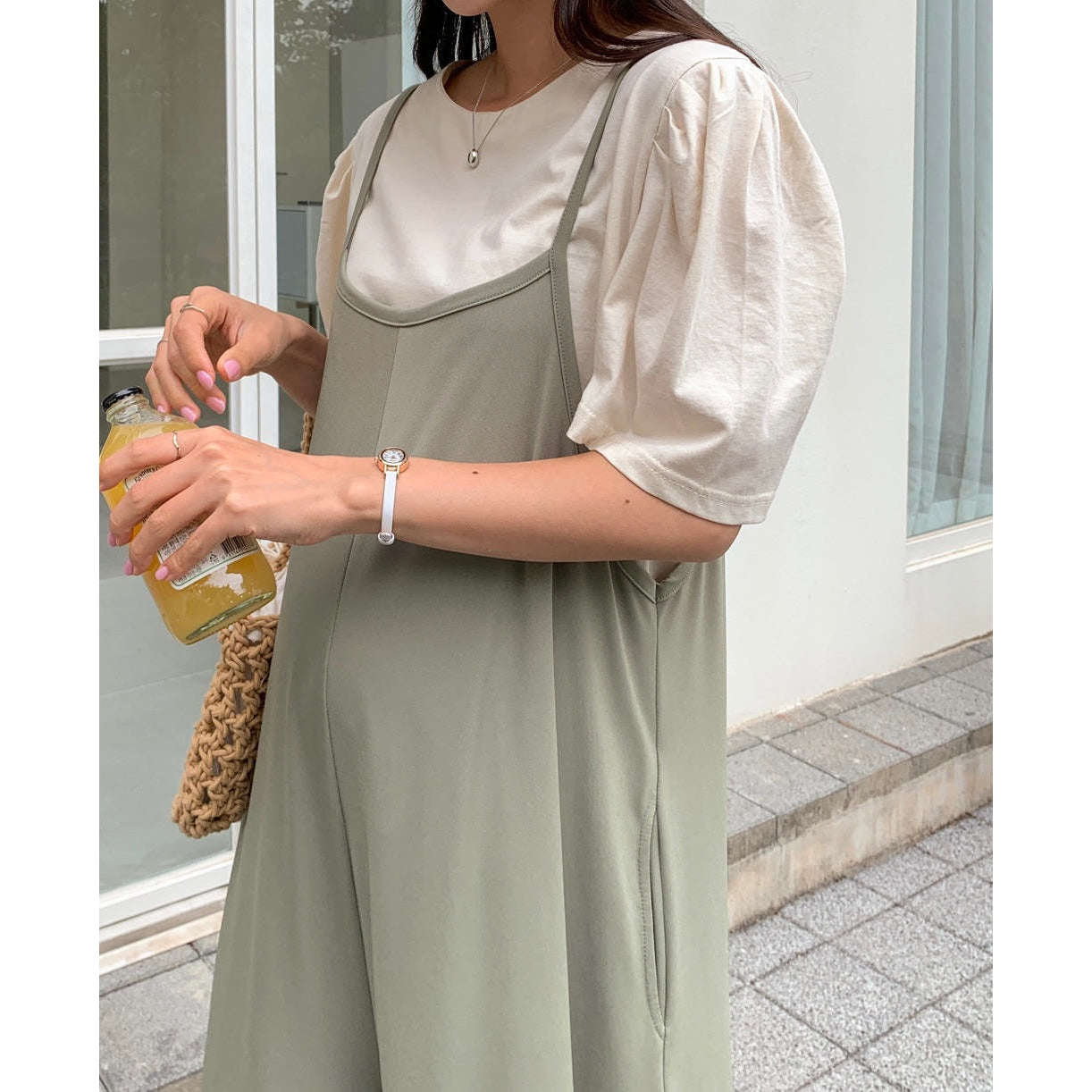 MUMMY.cc:孕婦吊帶涼爽彈性連身褲
