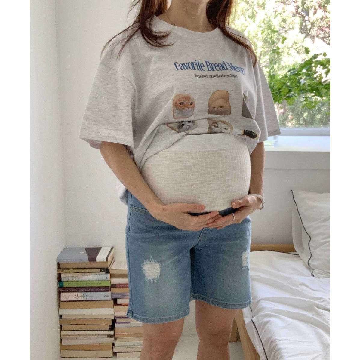 MUMMY.cc:4分長水洗破洞短牛仔褲