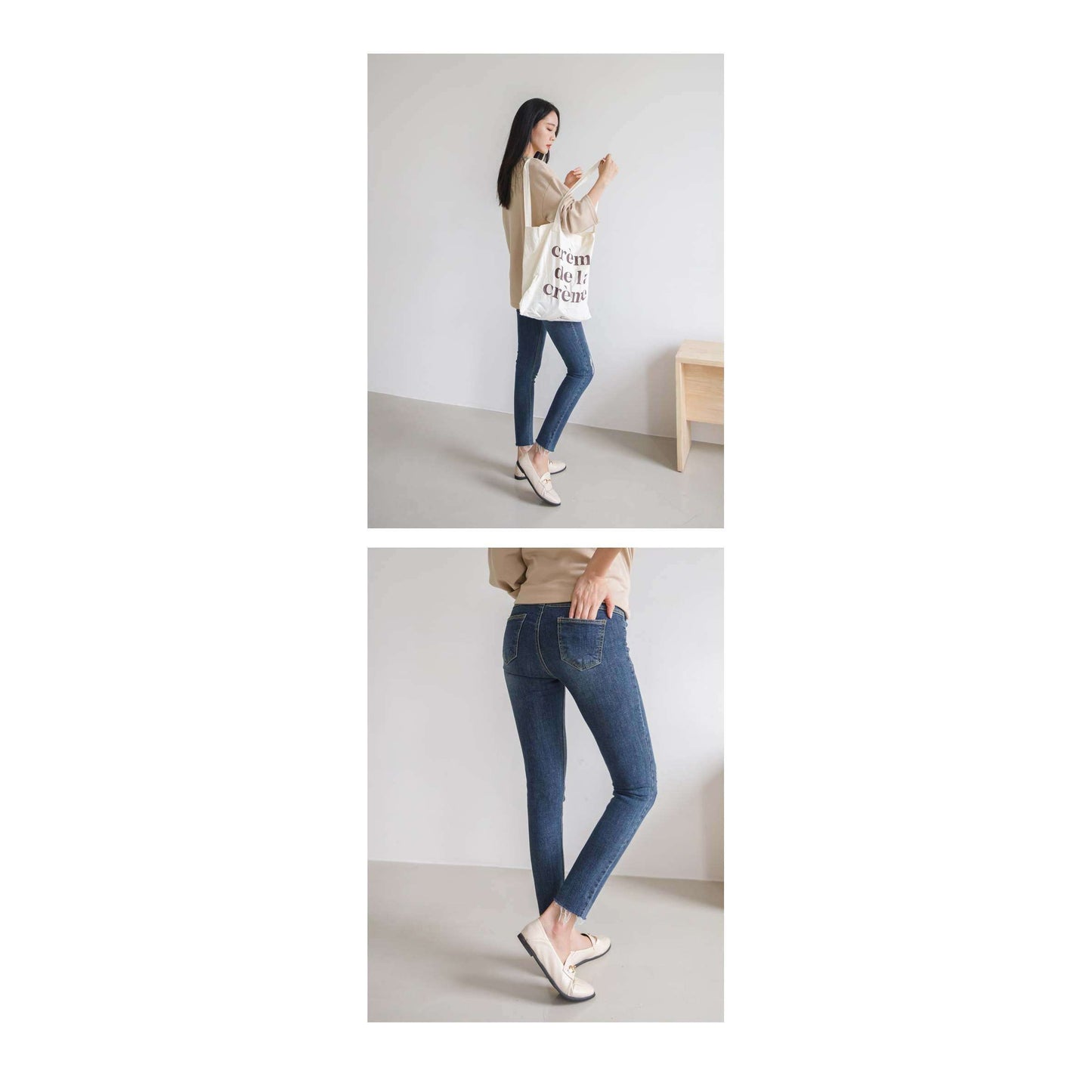 MUMMY.cc:Maternity skinny scratch denim pant