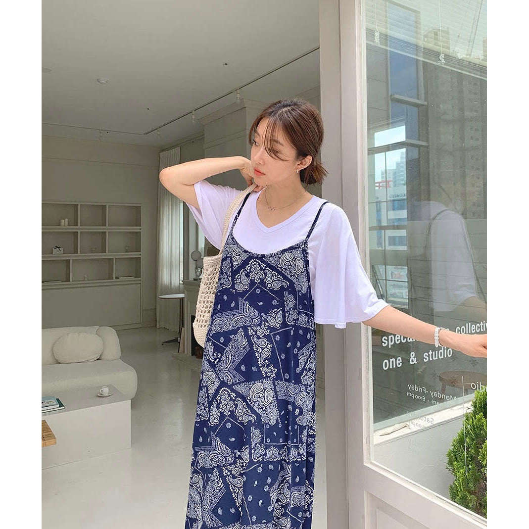 MUMMY.cc:孕婦民族風涼爽吊帶連身裙