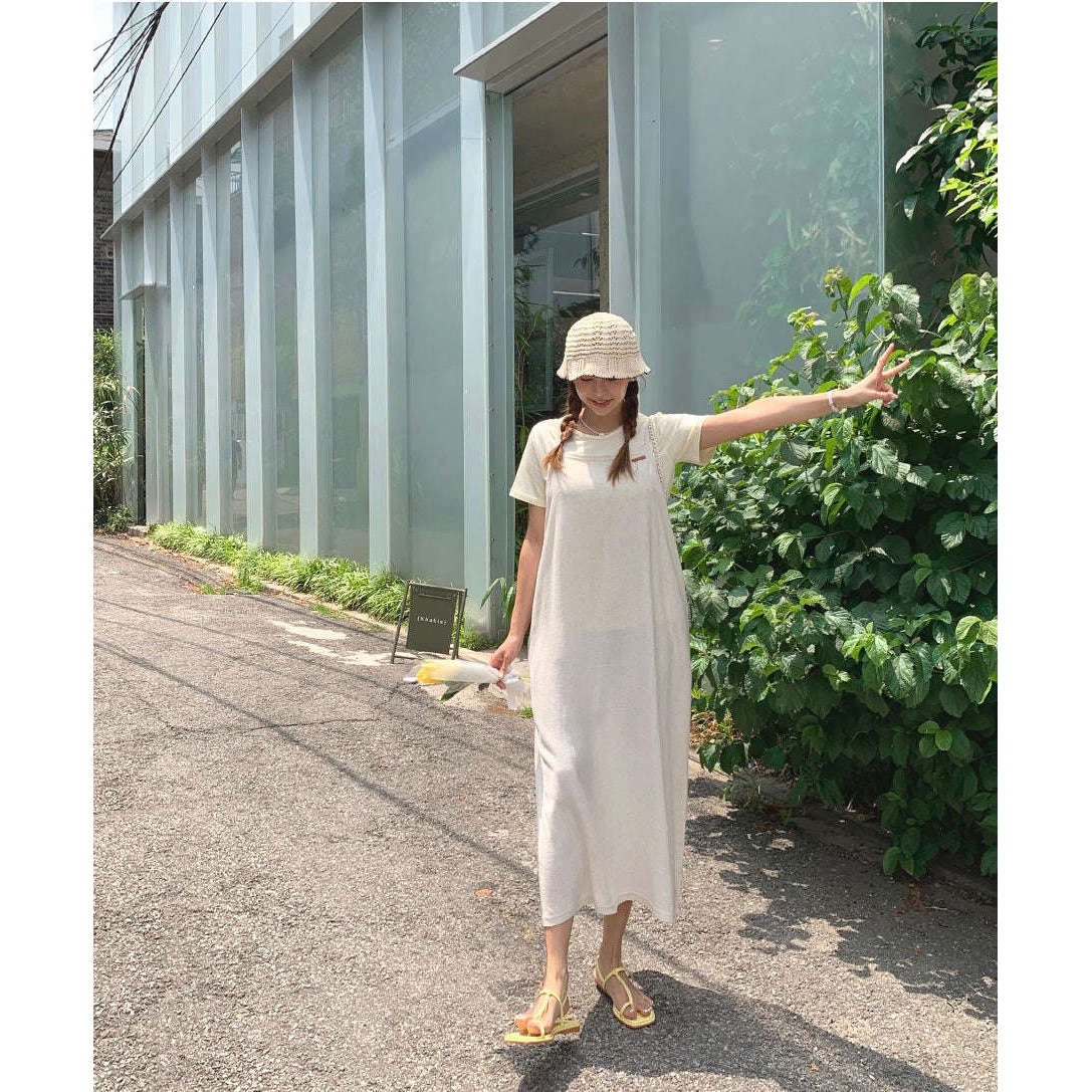 MUMMY.cc:夏日吊帶棉麻透氣連身裙