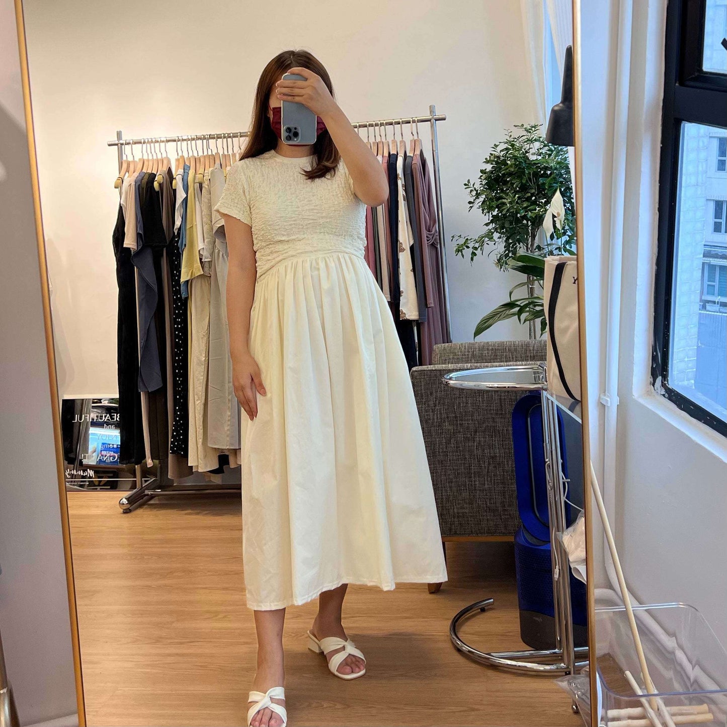 MUMMY.cc:圓領皺皺傘狀拼接連身裙