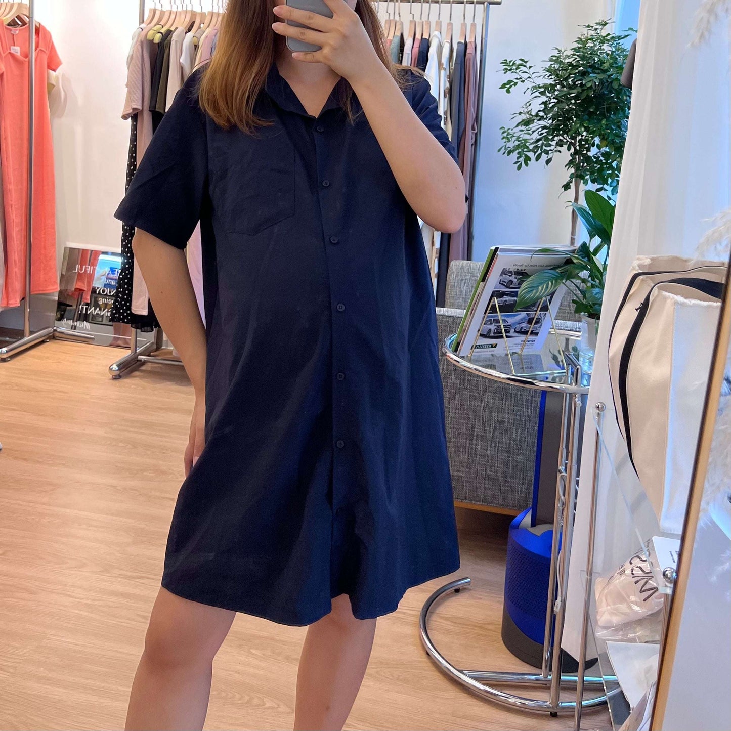 MUMMY.cc:企領尼龍恤衫哺乳連身裙