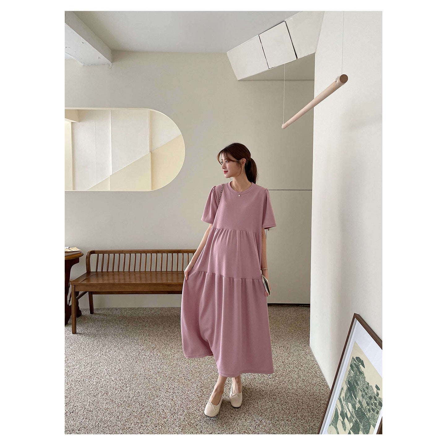 MUMMY.cc:Maternity Layered maxi dress