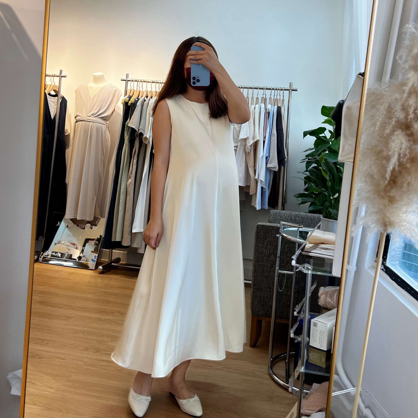 MUMMY.cc:絲質柔滑背心傘裝裙