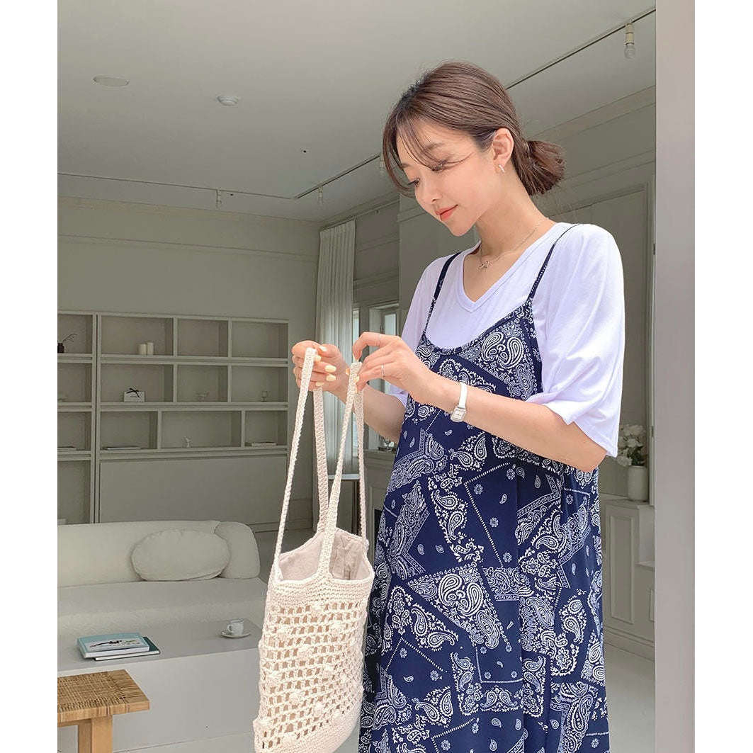 MUMMY.cc:孕婦民族風涼爽吊帶連身裙