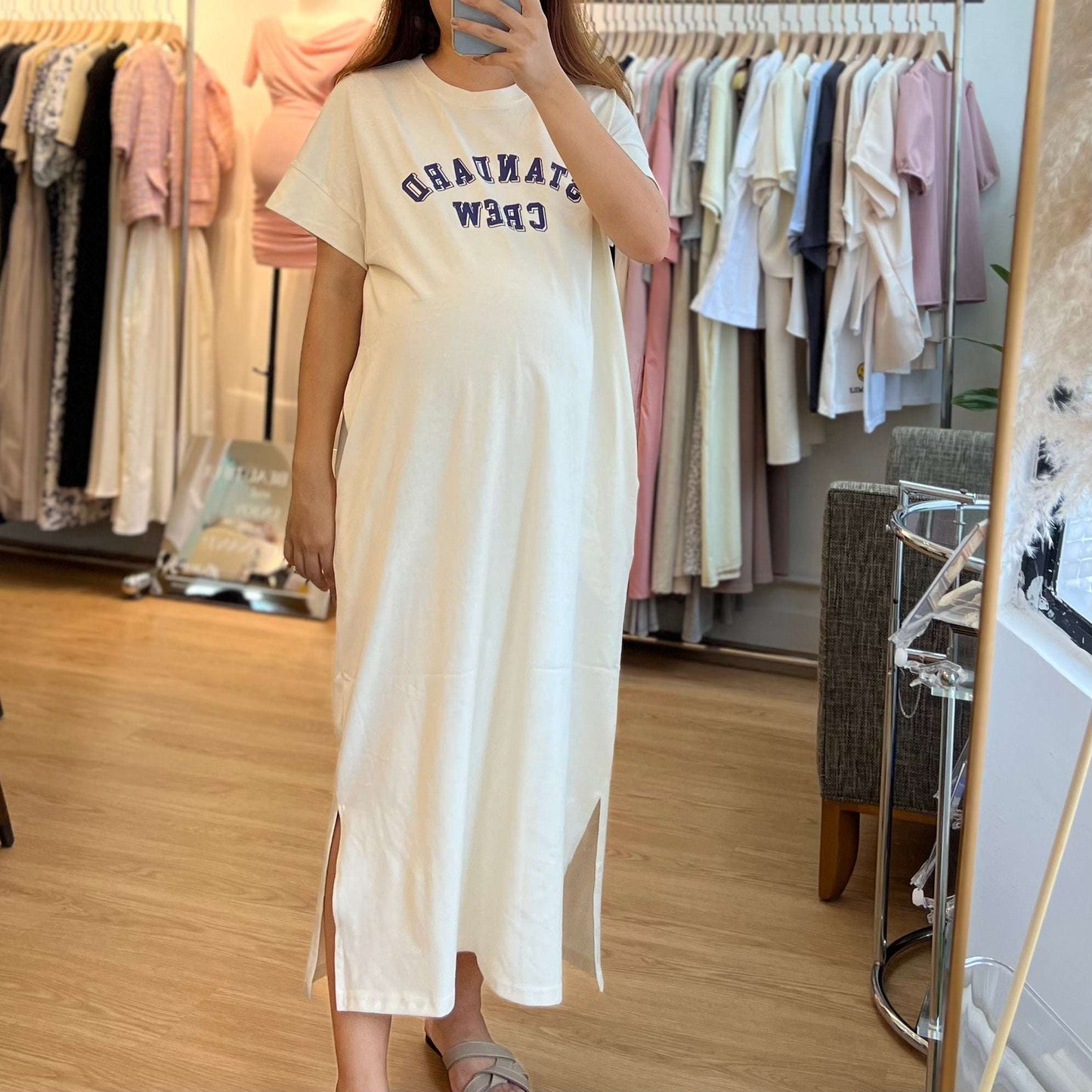 MUMMY.cc:短袖日常柔軟英文字母連身裙