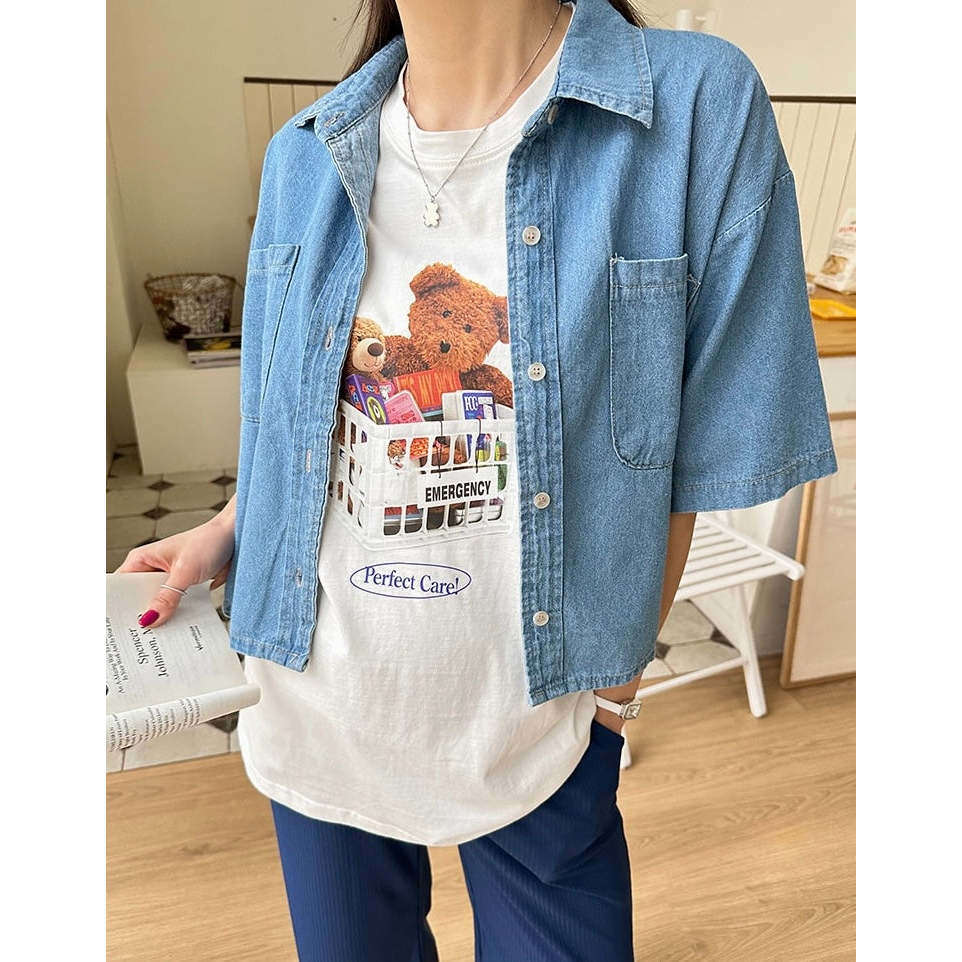 MUMMY.cc:夏季休閒百搭短袖牛仔外套