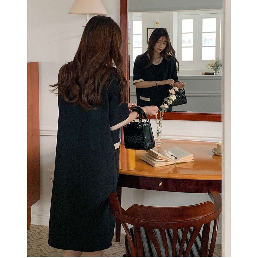 MUMMY.cc:Coco拼色無皺連身裙