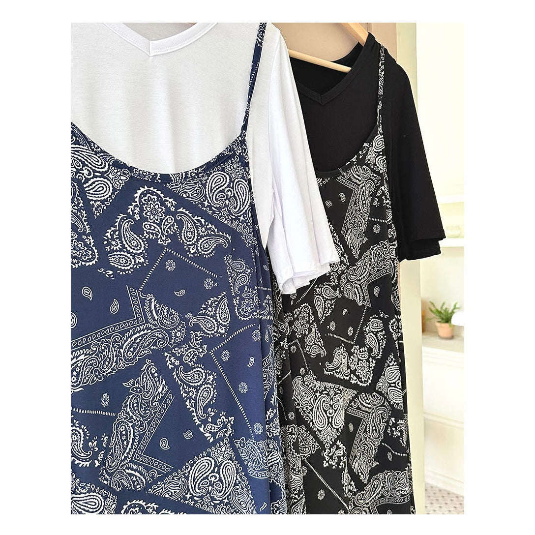 MUMMY.cc:孕婦民族風涼爽吊帶連身裙