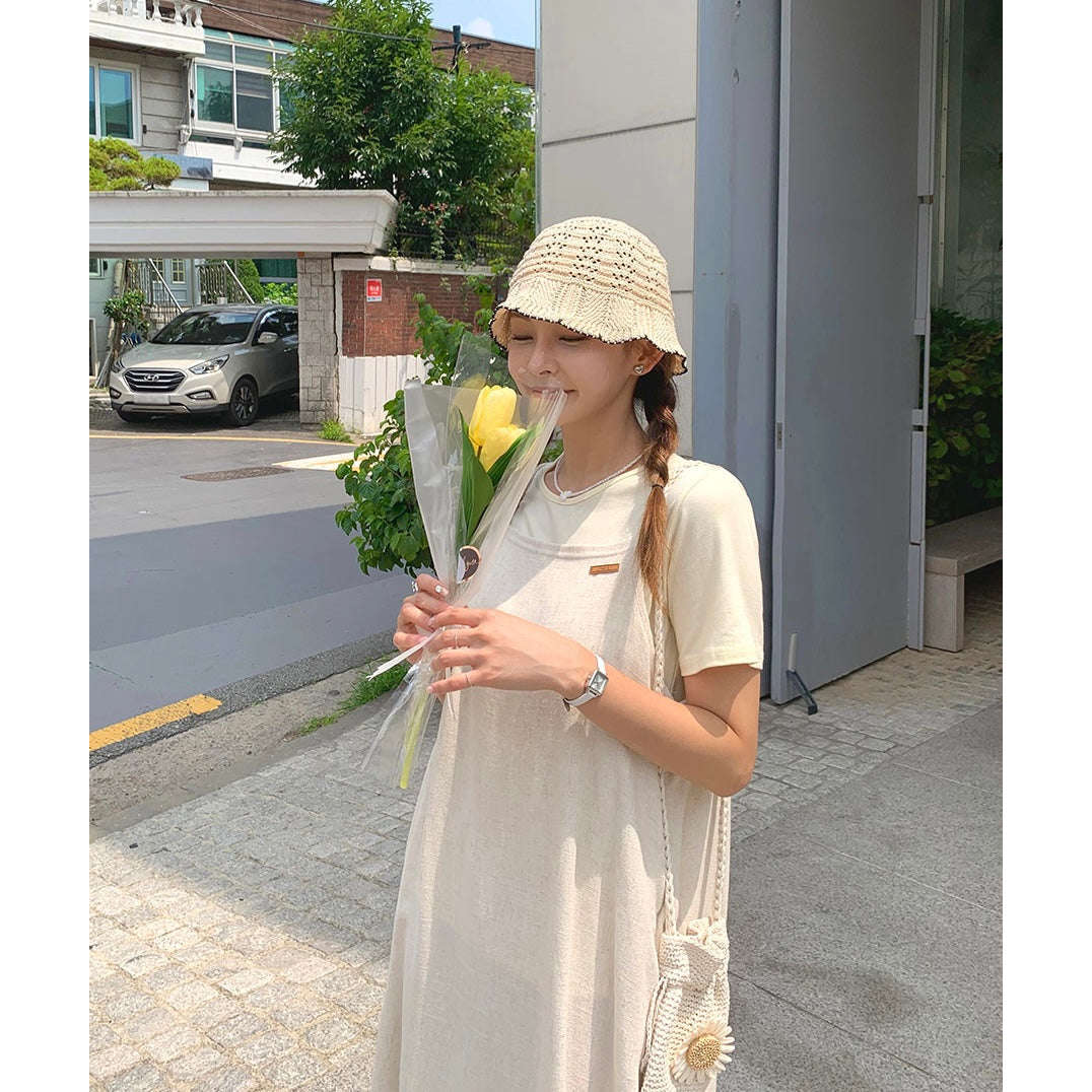 MUMMY.cc:夏日吊帶棉麻透氣連身裙