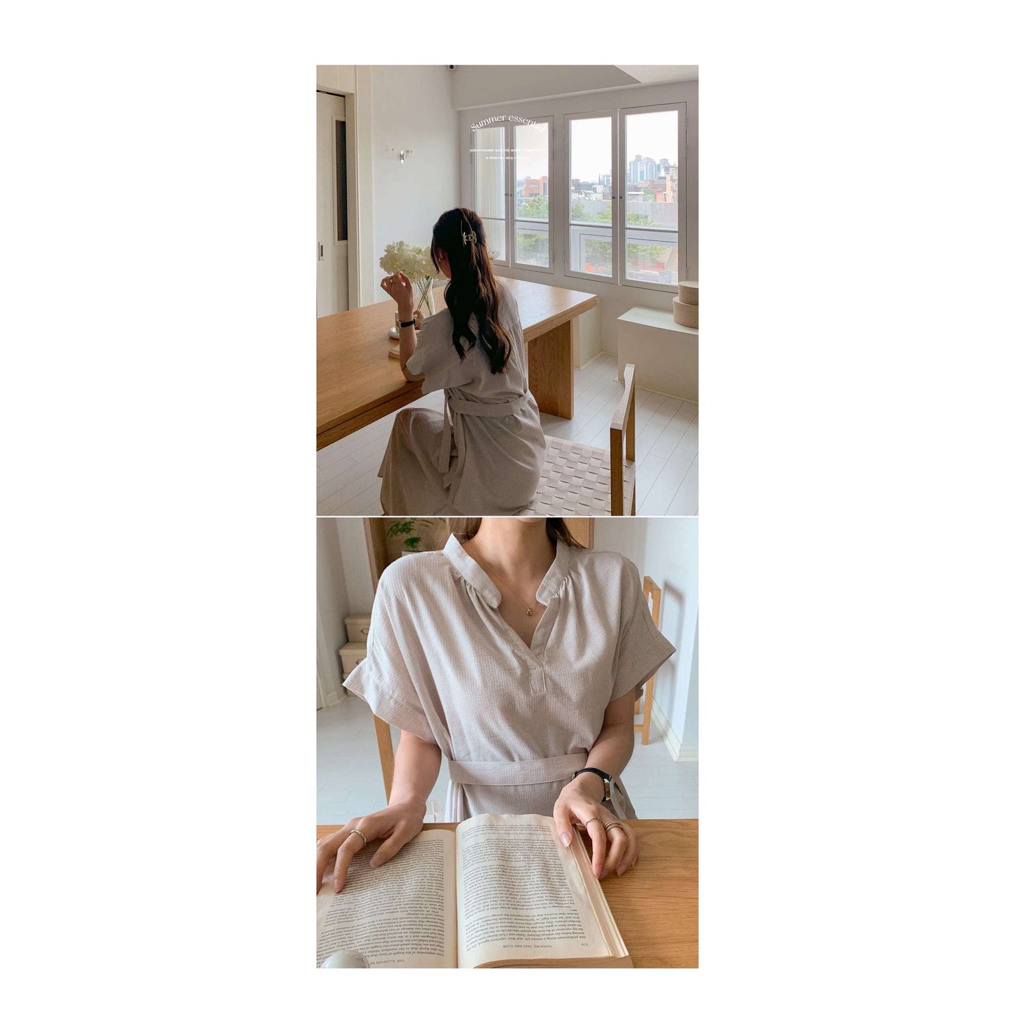 MUMMY.cc:涼爽條紋襯衫腰帶連身裙