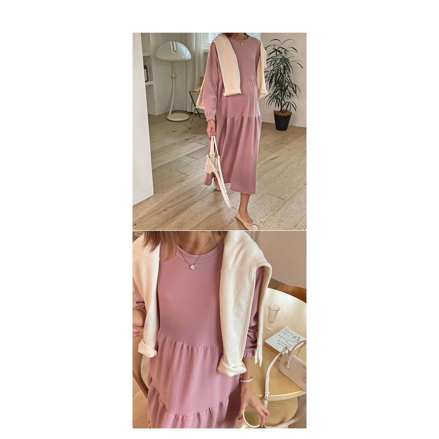 MUMMY.cc:Maxi long sleeve layered dress