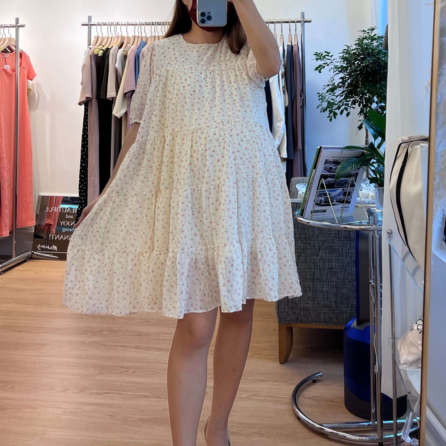 MUMMY.cc:Sweet layered floral mini one-piece