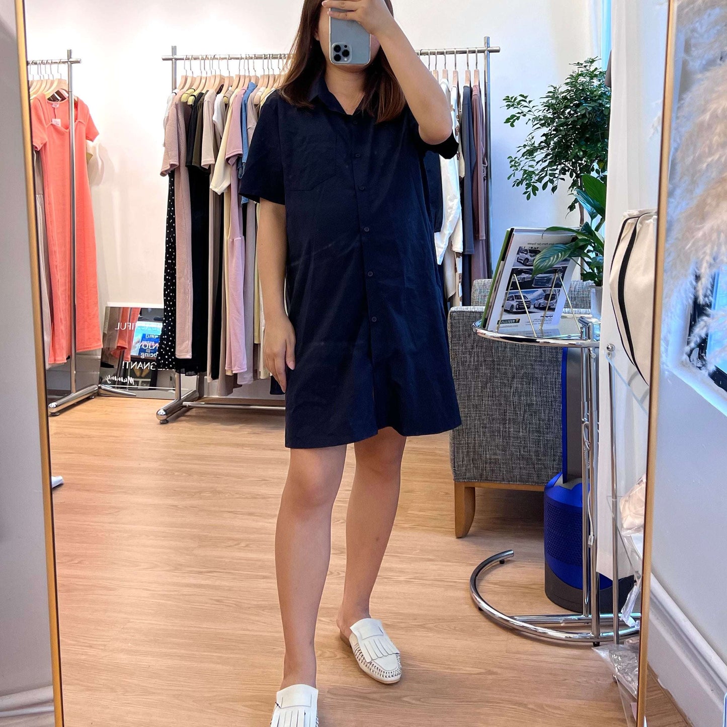 MUMMY.cc:企領尼龍恤衫哺乳連身裙