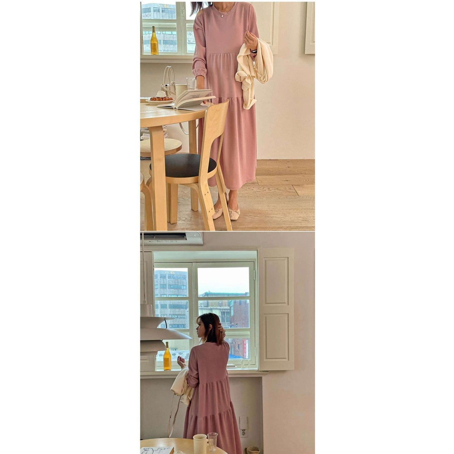 MUMMY.cc:Maxi long sleeve layered dress