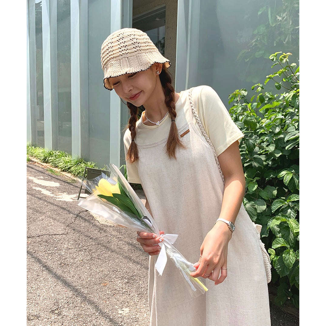 MUMMY.cc:夏日吊帶棉麻透氣連身裙