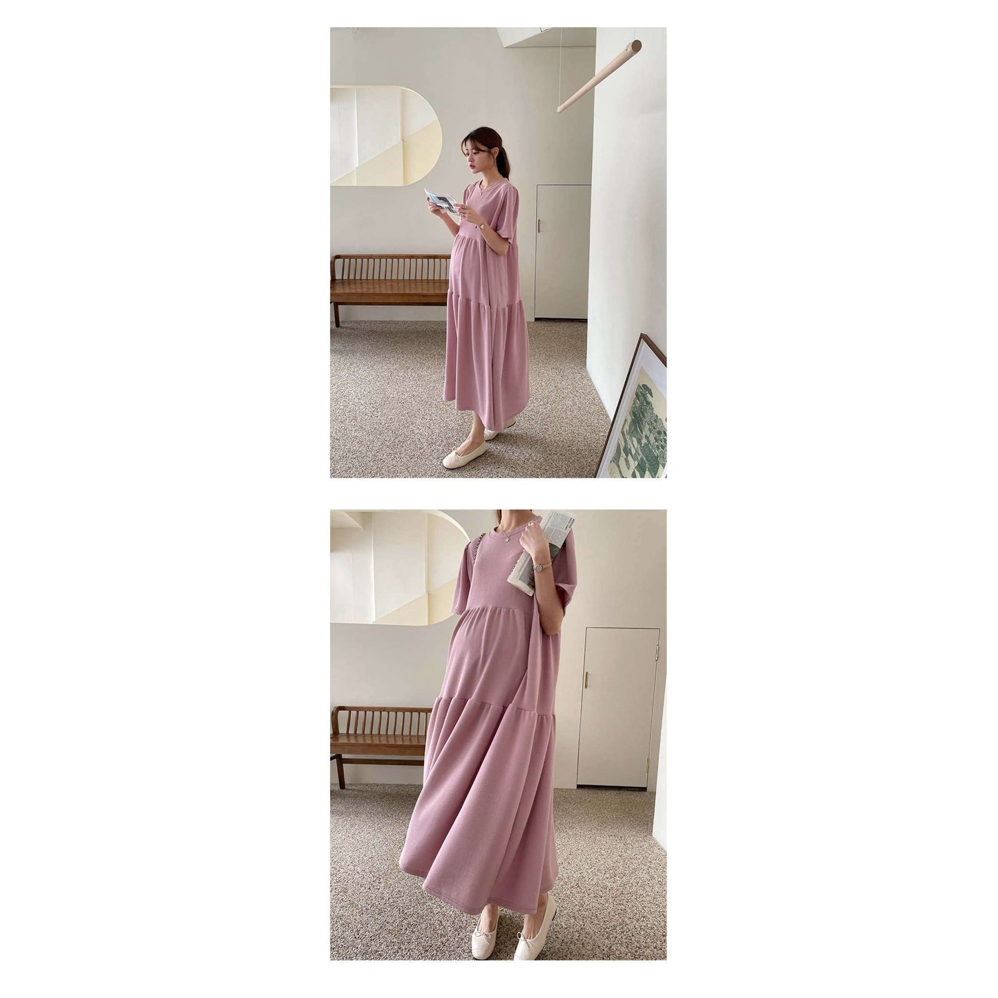 MUMMY.cc:Maternity Layered maxi dress