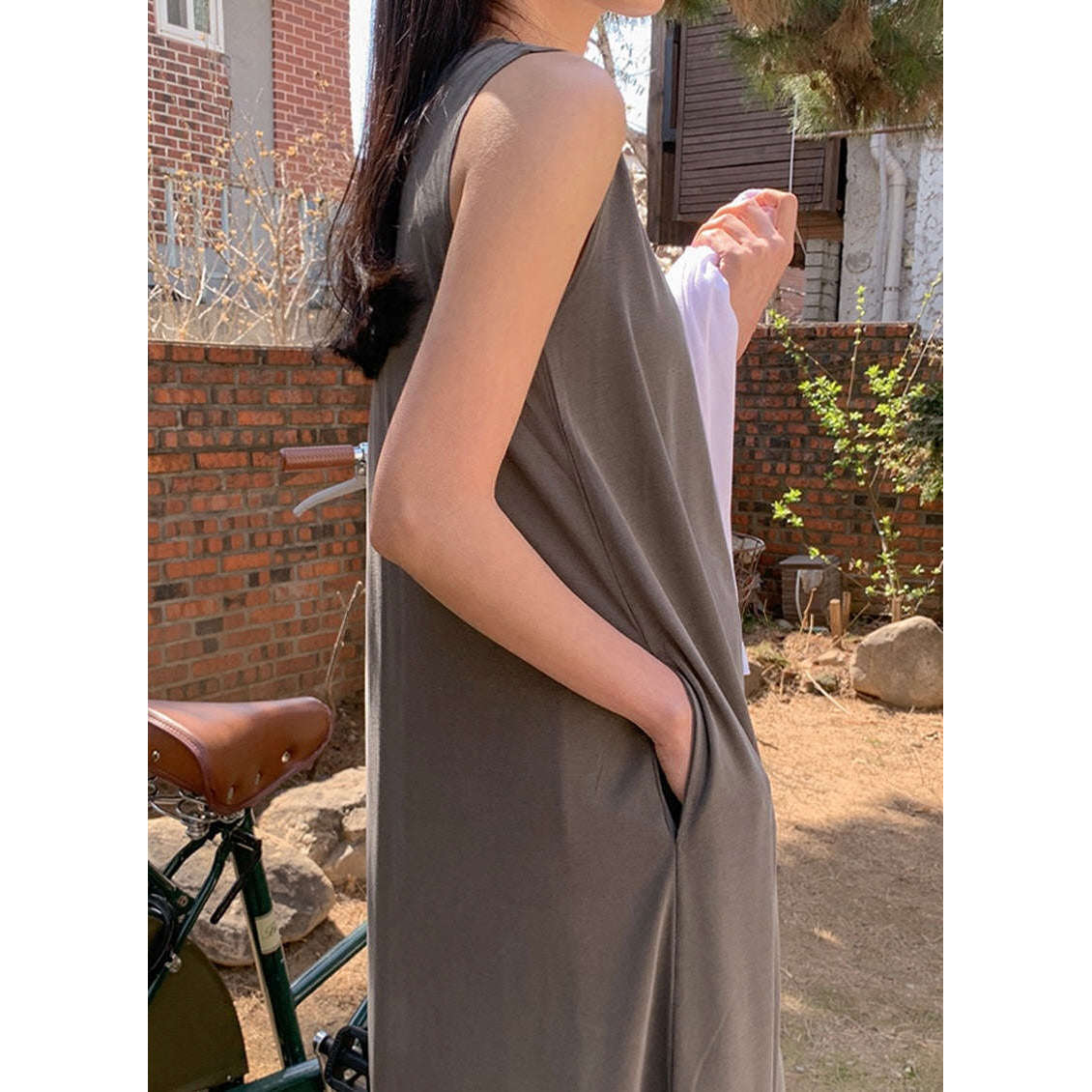 孕婦莫代爾背心連身裙