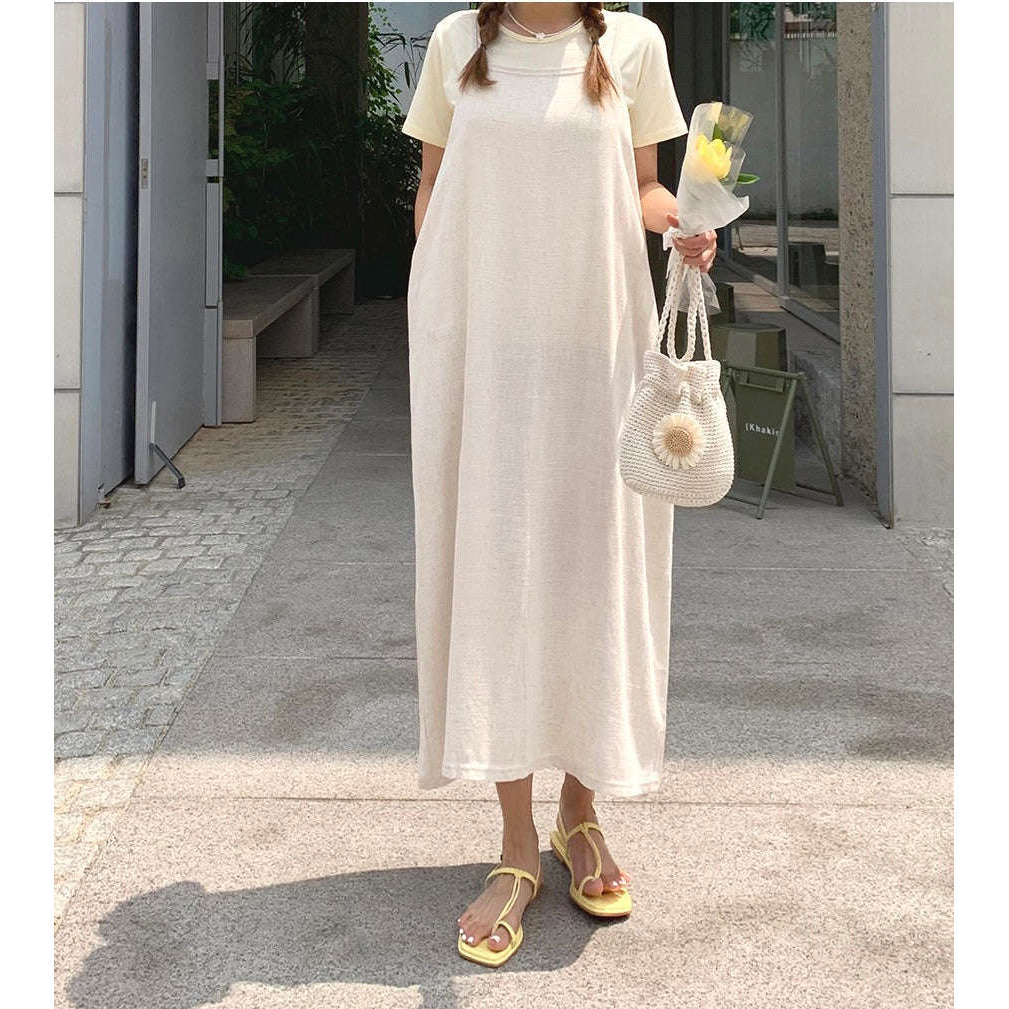 MUMMY.cc:夏日吊帶棉麻透氣連身裙