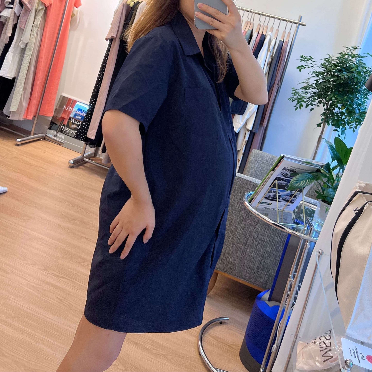 MUMMY.cc:企領尼龍恤衫哺乳連身裙