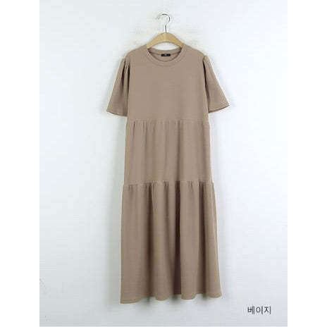 MUMMY.cc:Maternity Layered maxi dress:Beige