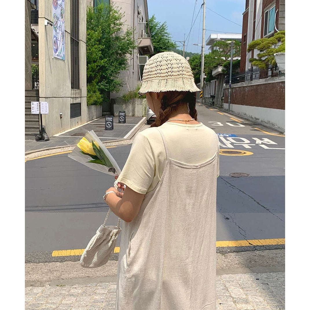 MUMMY.cc:夏日吊帶棉麻透氣連身裙