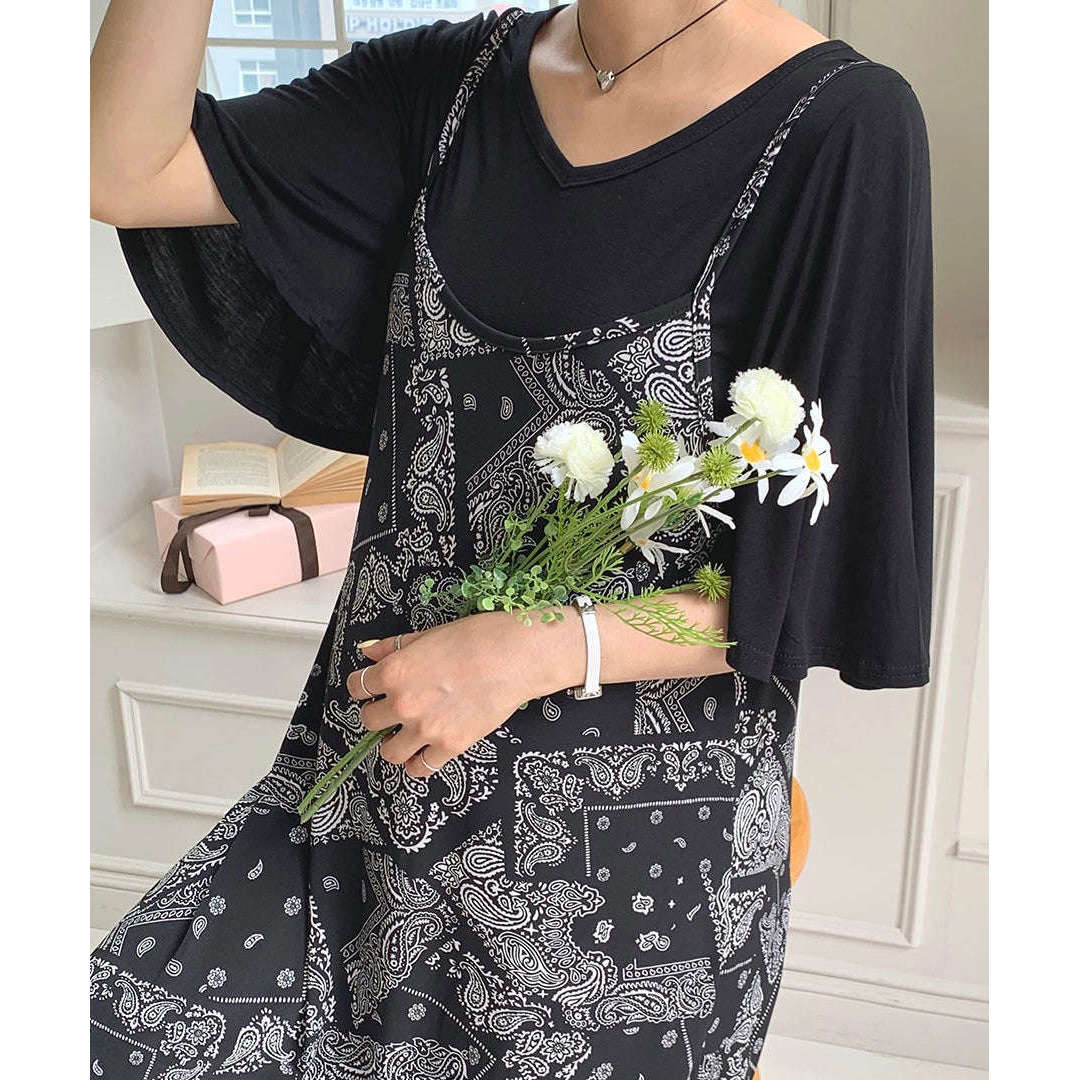 MUMMY.cc:孕婦民族風涼爽吊帶連身裙