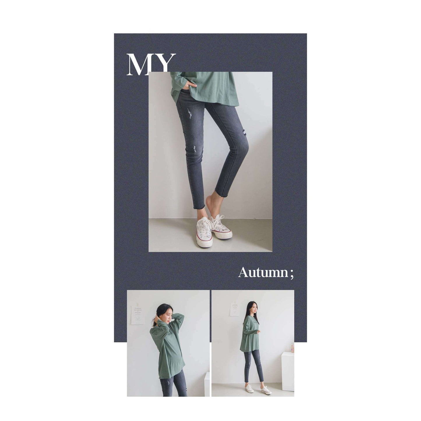MUMMY.cc:Maternity skinny scratch denim pant