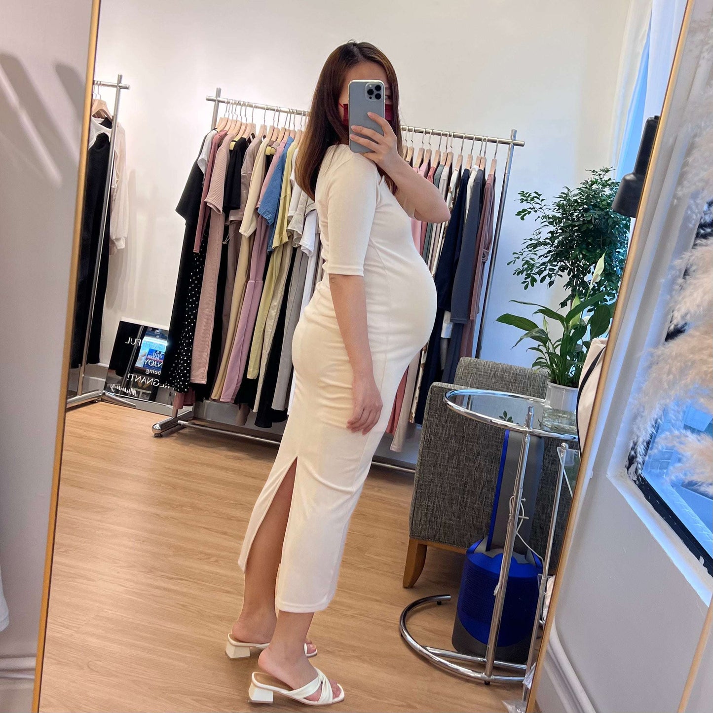 心領柔棉孕婦連身裙